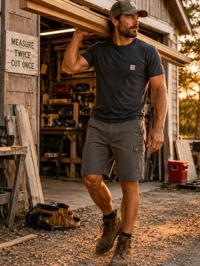 Carhartt Rugged Flex Relaxed Fit Work Shorts Gray Size 44 Canvas Outdoor Cargo